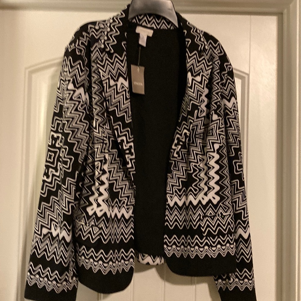 Chico’s black and white jacket